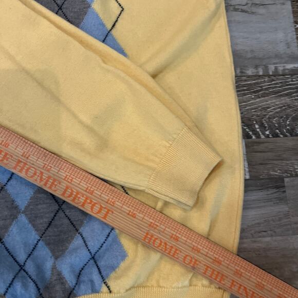 John Ashford 100% Merino Wool Extra Fine Argyle Sweater Academia Italy Medium - Picture 6 of 6